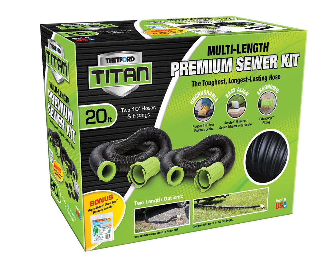 Thetford Titan Premium Sewer Hose Kit, 20'