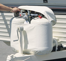 Load image into Gallery viewer, Adco RV Propane Tank Vinyl Cover for Double 20-lb Tank - Polar White
